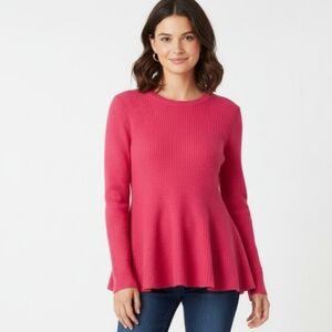 Jason Wu Hot Pink Peplum Sweater‎ Size XL
